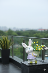 Decorative White  Rabbit with Purple Dress