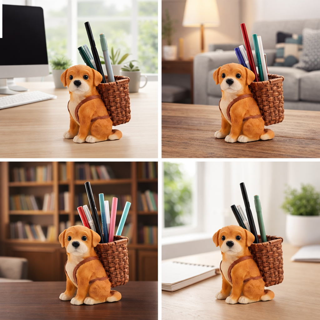 puppy with basket