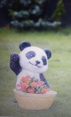 Black & White color Garden Panda Planter