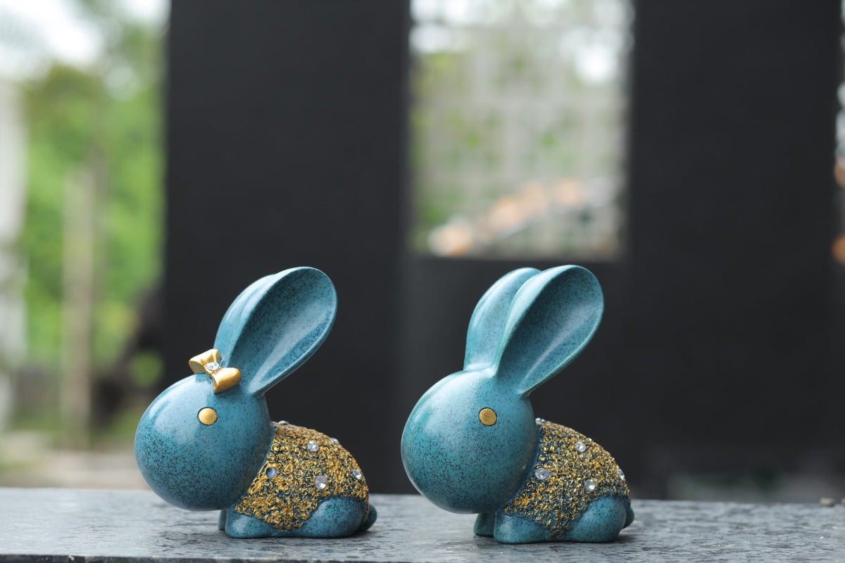 Decorative Turquoise Blue with Gold Glitter