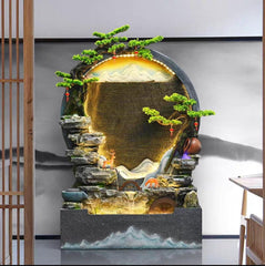 Chinese mountain scenery water fountain