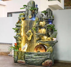 Decorative Rock Waterfall Fountain with LED Lights