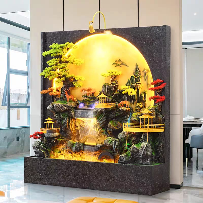 Majestic Zen Landscape Floor Fountain