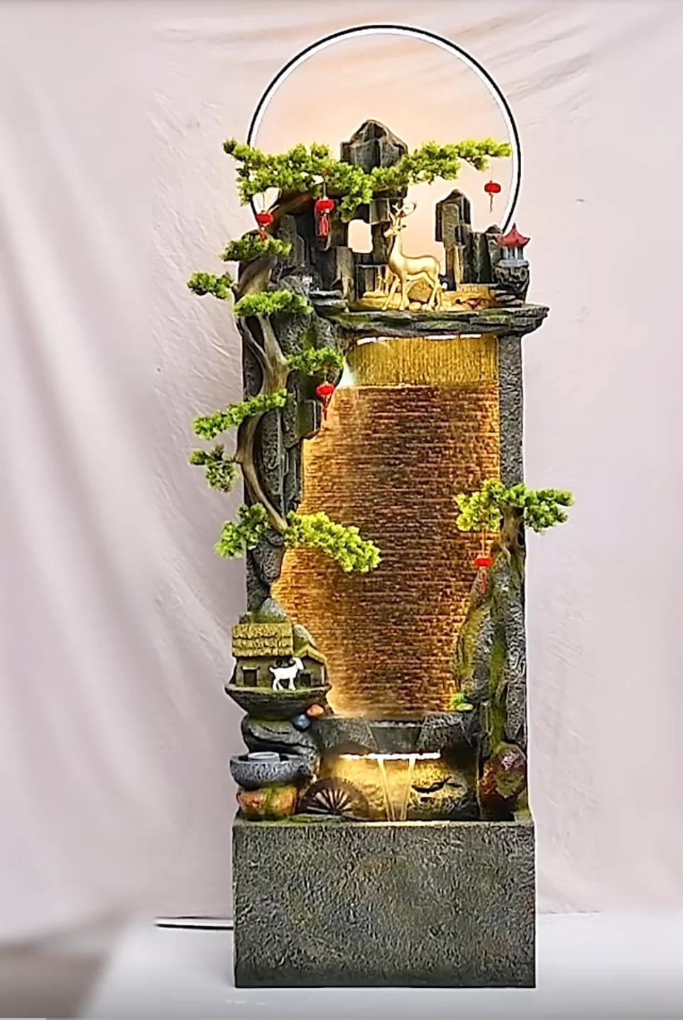 Indoor & Outdoor Tabletop Water Fountain with LED Light