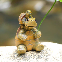 Tortoise with a leaf umbrella