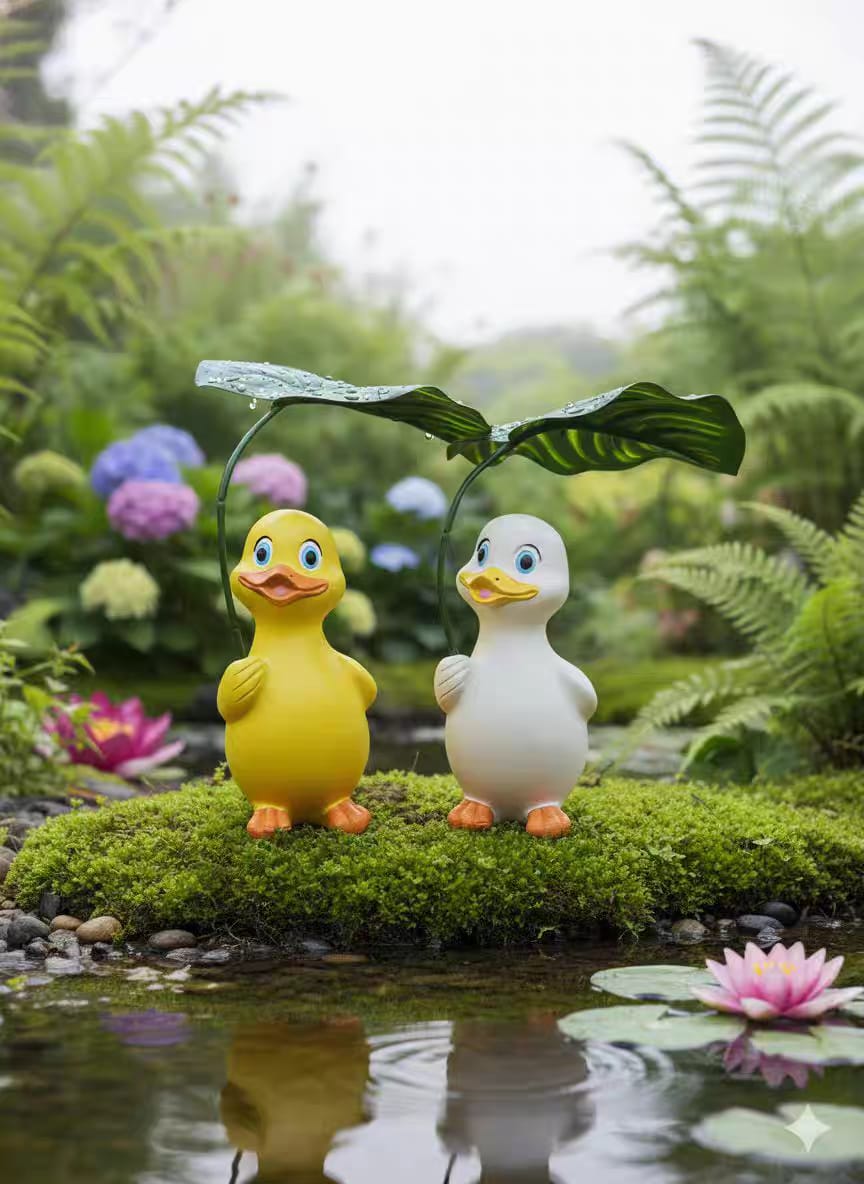 Duck holding a umbrella