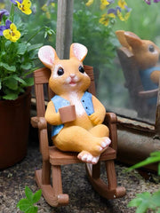 Coffee Time Bunny Figurine