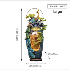 Regal Peacock Cascading Floor Fountain