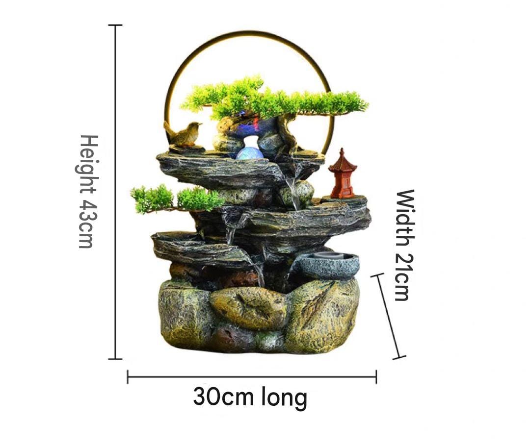 Miniature Rock Style Indoor LED Water Fountain