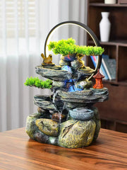 Miniature Rock Style Indoor LED Water Fountain