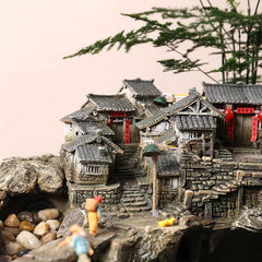 Zen Village Waterfall Pond with Pump & Figurines
