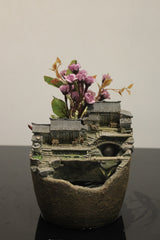Miniature Asian Garden Planter with Traditional Houses