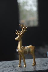 Elegant Gold Reindeer Figurines Set