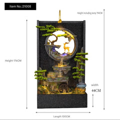 Indoor Wall Mounted Waterfall, Black Stone Finish