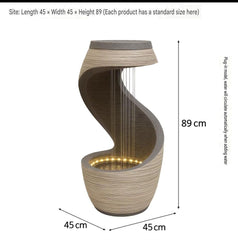 Modern LED Water Fountain with Curved Design