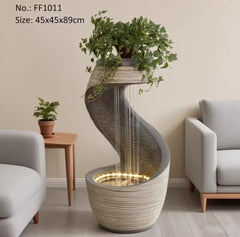 Modern LED Water Fountain with Curved Design