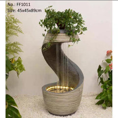 Modern LED Water Fountain with Curved Design
