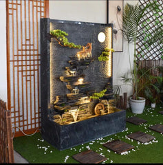 Luxury Indoor Waterfall Wall Fountain with LED Lighting