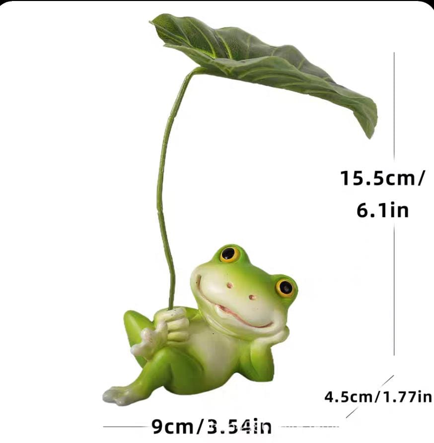 frog under a leafy umbrella