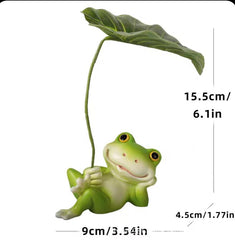 frog under a leafy umbrella