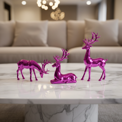 Pink deer trio
