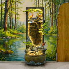 Decorative Indoor & Outdoor Waterfall Fountain with LED Lights