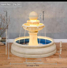 Illuminated Multi-Tier Pedestal Fountain